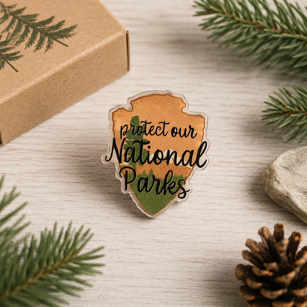 Protect Our National Parks Acrylic Pin Arrowhead Nature Hiking Conservation Gift